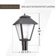 Sea Gull Lighting Generation Lighting 82065-12 Polycarbonate One-Light Outdoor Post Lantern Outside Lighting Black Finish