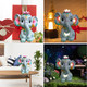 Sgreatiny Solar Garden Outdoor Statue Elephant With 4 Led Lightslawn Decor Statue For Patio Balconyyard Ornamentideal  For Christmaswomenmomgrandmabirthday Or Unique Housewarming