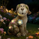 Smadeer Solar Dog Garden Statue With Light Cute Outdoor Dog Decoration For Yard Patio Lawn Balcony Animal Figurines Housewarming Gardening  Crafted S For Mom Women