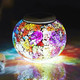 Smilingtown Solar Powered Color Changing Mosaic Crackle Glass Table Lamp - Waterproof Led Night Light For Bedroom Yard Patio Halloween Christmas Decorations (Crackle Glass White)