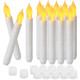 Songzhihao Singtok 12Pcs 6.5 Inches Flameless Led Fake Taper Candles Lights Battery Operated Candlesticks With Warm Yellow Flickering Flame Electric For Christmas Window Church Wedding Party Decorations