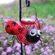Teaeeno Teaeeno Ladybug Solar Light Lantern Garden Decormetal Animal Decorative Ladybug Sculpturegarden Yard Lawn Backyard Ornament Decorhome Lawn Patiometal Animal Ornament Women/Gardening S