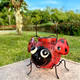 Teaeeno Teaeeno Ladybug Solar Light Lantern Garden Decormetal Animal Decorative Ladybug Sculpturegarden Yard Lawn Backyard Ornament Decorhome Lawn Patiometal Animal Ornament Women/Gardening S
