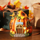 Teresa'S Collections Fall Decor Pumpkin Decoration Pumpkin Fairy House With Solar Lights Outdoor Fall Decor Waterproof Resin Autumn Decoration Fall  Outdoor/Indoor 5.3"