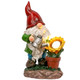 Teresa'S Collections Sunflower Garden Gnomes Decorations For Yard With Solar Lights Cute Resin Garden Sculptures & Statues For Outdoor Patio Lawn Ornamentsideal S For Mom Women And Man 11.4"