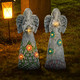 Teresa'S Collections Angel Garden Statues With Solar Outdoor Light For Garden Decor 2 Pack Resin Angel Grave Cemetery Decorations For Outdoor Decor Memorial Angel Yard Decor S For Mom 11”