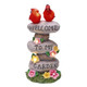 Teresa'S Collections Garden Statues With Outdoor Solar Lights For Garden Decor Cardinal Birds Welcome Yard Sign Rocks & Flower Resin Valentines Decorations S For Mom Yard Decor 11"