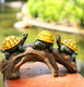 Tiblen Solar Powered Turtles On Log Outdoor Decor - Led Garden Light Outdoor Statues S For Mom Grandma Birthday - Turtle Solar Light For Outdoors