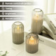 Tidomate Ribbed Glass Battery Candles - Flameless Candles With Remote Sage Green Led Candles With Timer Warm Light Lasting 350 Hrs And Brightness Adjustment Φ 3" H 4" 5" 6" Set Of 3 For Halloween Decor