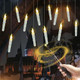 Treewoll 12Pcs Flameless Floating Candles With Wand Remote 6.7" L Battery Operated Flickering Candles With Hanging Wire For Ceiling Dining Table Wedding Magic Themed Parties Halloween Decorations