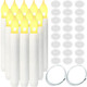 Tuanse 12 Pcs Flameless Floating Candle Graduation Hanging Led Taper Battery Flickering Window Candle With Fishing Line Nylon String And Seamless Hooks For Decoration(Warm White)