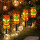 Tujoe 4 Pcs Tiki Solar Light Decor Outdoor Christmas Decorations Waterproof Tiki Statues For Outdoor Hawaiian Party Solar Light For Luau Birthday Party Tropical Bar Christmas Garden Yard Decor
