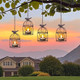 Twinkvilla Solar Lanterns Outdoor Waterproof Rust Iron Cage Candle Holder With Flickering Solar Powered Tea Lights Hanging Solar Lights For Outside Tree Backyard Patio Garden Fence Decoration-4Pack