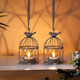 Twinkvilla Solar Lanterns Outdoor Waterproof Rust Iron Cage Candle Holder With Flickering Solar Powered Tea Lights Hanging Solar Lights For Outside Tree Backyard Patio Garden Fence Decoration-4Pack