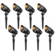 Uniqus Low Voltage Landscape Lights 8Pk Kit 12V Spotlights With Replacement 50 Watt 380 Lumen Mr16 Halogen Bulb Yard Lights 3000K Warm White Outdoor Lighting Connectors And Stakes
