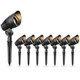 Uniqus Landscape Lighting Outdoor Spot Lights 50Watt Halogen Spotlights 12V Floodlight Low Voltage Lighting 3000K Warm White With Connector And Stake 8Pack
