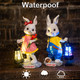 Uniqus Solar Garden Statues Outdoor Decor Waterproof Rabbit Figurines Solar Lights Decorations For Patio Yard Lawn Ornaments S Birthday Housewarmin (Blue)