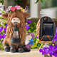 Uniqus Tolimi Garden Lantern Statues Resin Highland Cow With Gnome Outdoor Solar Light Decor Funny Decorations For Yard And Patio S