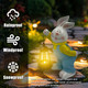 Vasesun Outdoor Bunny Statue Solar Lantern For Garden Yard Lawn Patio Bronze Rabbit Figurine Decorations Housewarming Halloween S For Mom Grandma Women