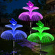 Weepong Solar Garden Lights Waterproof 3 Pack Solar Lights Outdoor Decorative 7 Color Changing Double Jellyfish And Butterfly Flower Garden Decor Yard Christmas Pool Outdoor S For Mother'S Women