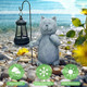 Wisslermer Solar Garden Cat Figurine With Lantern Loving Cat Statue For Patio Balcony Yard Lawn Unique Housewarming Birthday S For Mom Women Grandma(Cat-Left)