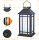 Wonder Solar 11" Solar Lantern Outdoor Garden Hanging Lanterns Waterproof Led Vintage Flickering Flame Lanterns For Patio Table Party.