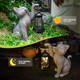 Wondhome Solar Cat Garden Statues Halloween Decor Resin Cat Figurine With Led Lantern For Porch Patio Lawn Yard Decorations Christmas Housewarming Gardening S For Mom Women
