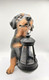 Yaoemei Garden Dog Statues Outdoor Decor 10.6" Solar Light Dog Statue With Lantern Puppy Solar Dog Figurine Sculpture For Outdoor Gardens Patio Lawn Yard Housewarming Ornament