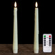 Yongmao Real Wax Flameless Taper Led Candles With Remote 9.6 Inch 3D Wick Flickering Battery Operated Wax Drip Set Of 2 For Christmas Home Wedding Decor (Ivory)