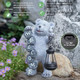 Youfui Bear Figurine Light Solar Powered Led Light- Welcome Lawn Decor Bear Garden Statues For Patio Balcony Yard Ornament Outdoor Figurine Light House Housewarming S 7.8X4.13Inch