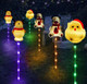 Yzyoe 6 Pack Led Outdoor Solar Ground Inserted Christmas Decorative Lights Waterproof Solar Courtyard Santa Claus Cute Bear And Deer Decorative Lamp With 8 Color Light Modes.