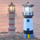 Yzyoe Black And White Solar Lighthouse Rotating Led Lighthouse Decorative Lights Courtyard Waterproof Landscape Lights Outdoor Solar Lamp Resin Crafts As S For Friends.