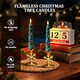 Zivasa 4 Pack Flameless Christmas Tree Candles 9.8 Inchs Christmas Taper Candles With Remote And 24H Cycle Timer Real Wax Christmas Tree Led Candle 3D Flame For Tabletop Windows Fireplace Decor