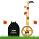 Zozen Distance Measuring Wheel In Feet And Inches With 20Pc Marking Flags And Flags Holder Collapsible Measure Wheel - Imperial Industrial With Big Kickstand To Keep Stand Include Backpack.