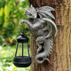 Zqobyr Solar Dragon Statue Outdoor Garden Decor - Medieval Fantasy Yard Art Whimsical Lawn Ornaments & Halloween Decorations Outdoor Weather-Resistant Animal Figurine  With Handmade Look