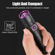 VASTFIRE  365nm/395nm UV Flashlight High power Blacklight Torch Invisible Ink Marker Cat Urine Tinea Ore Money Scorpion Fluorescence Light