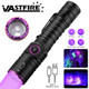 VASTFIRE  365nm/395nm UV Flashlight High power Blacklight Torch Invisible Ink Marker Cat Urine Tinea Ore Money Scorpion Fluorescence Light