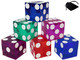 Artist Bulk Lot of 6 Polished Dice from Las Vegas Casinos Assorted Colors Blue Green Purple Red. Perfect for Poker Farkle Yahtzee Dice Staking Bunco 5- or 6-Dice Games. Set Includes Storage Pouch.