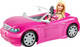 Barbie Playset With Sparkly Pink 2-Seater Toy Convertible Car Featuring Glam Details & Fashion Doll In Sundress & Sunglasses ( Exclusive)