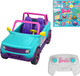 Barbie Hot Wheels RC SUV Remote-Control Vehicle That Fits 2 Fashion Dolls & Accessories Includes Kid-Applied Stickers for Customization