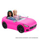 Barbie Convertible 2-Seater Vehicle Pink Car with Rolling Wheels & Realistic Details for 3 to 7 Year Olds
