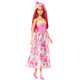 Barbie Royal Doll with Pink & Blonde Fantasy Hair Colorful Accessories Pink Ombre Bodice & Butterfly-Print Skirt