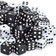 brand Davidsons Collection 100 Packs 16mm Standard Size Gaming Dices Sets White & Black Two Tone Vintage Dice Perfect for Kid's Casino Theme Party Favors