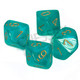 Chessex Borealis Teal/Gold Luminary Set of Ten d10s (27385)