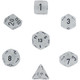 Chessex Polyhedral 7-Die Frosted Dice Set - Clear with Black