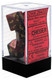 Chessex Gemini Polyhedral 7 Die Set Black/Red/Gold by Chessex