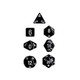 Chessex Dice: Polyhedral 7-Die Opaque Dice Set - Black with White