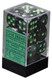 Chessex DND Dice Set D&D Dice-12mm Gemini Black Grey and Green Plastic Polyhedral Dice Set-Dungeons and Dragons Dice Includes 12Dice - D6 (CHX26645)