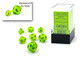 Chessex Dice Set – 10mm Vortex Bright Green/Black Plastic Polyhedral Dice Set – Dungeons and Dragons D&D DND TTRPG Dice – Includes 7 Dice - D4 D6 D8 D10 D12 D20 D%CHX20430