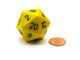 Chessex Jumbo d20 Counter - Opaque 34mm Dice: Yellow with Black
